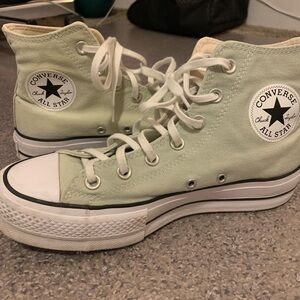 Mint Green Platform Converse